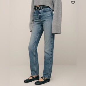 Reformation Cynthia High Rise Straight Leg Jeans - Galway
